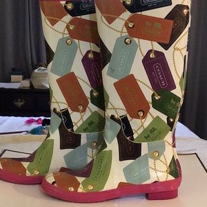 Coach Pammie Rain boots Size 8